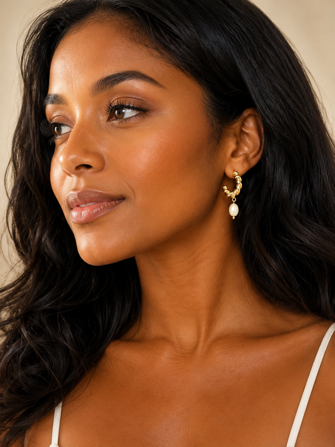 Kiki Pearl Drop Hoops