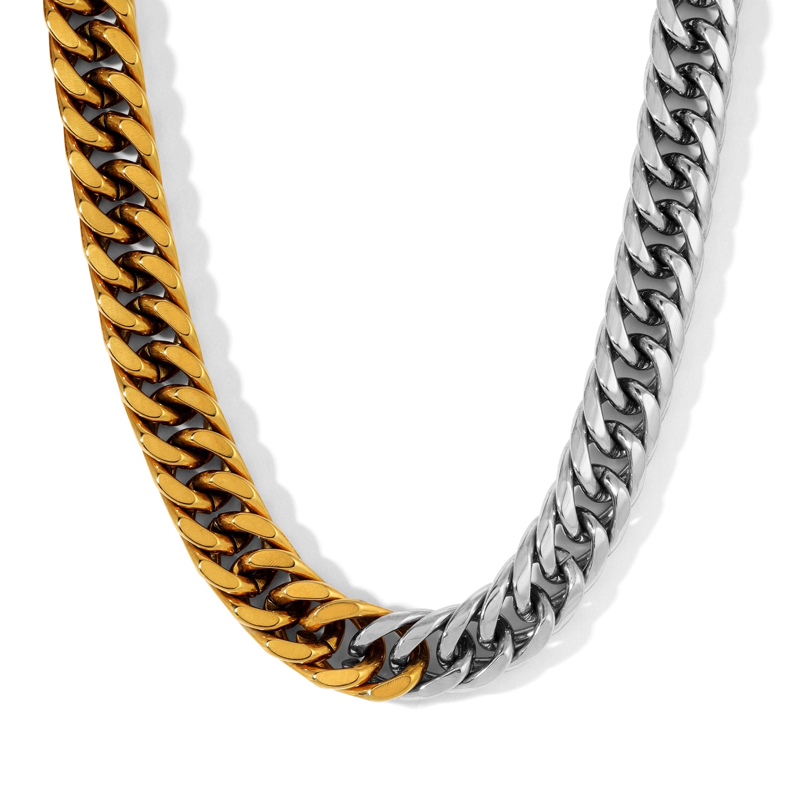 Yin & Yang Thick Cuban Link Chain Necklace Bloo & Ro