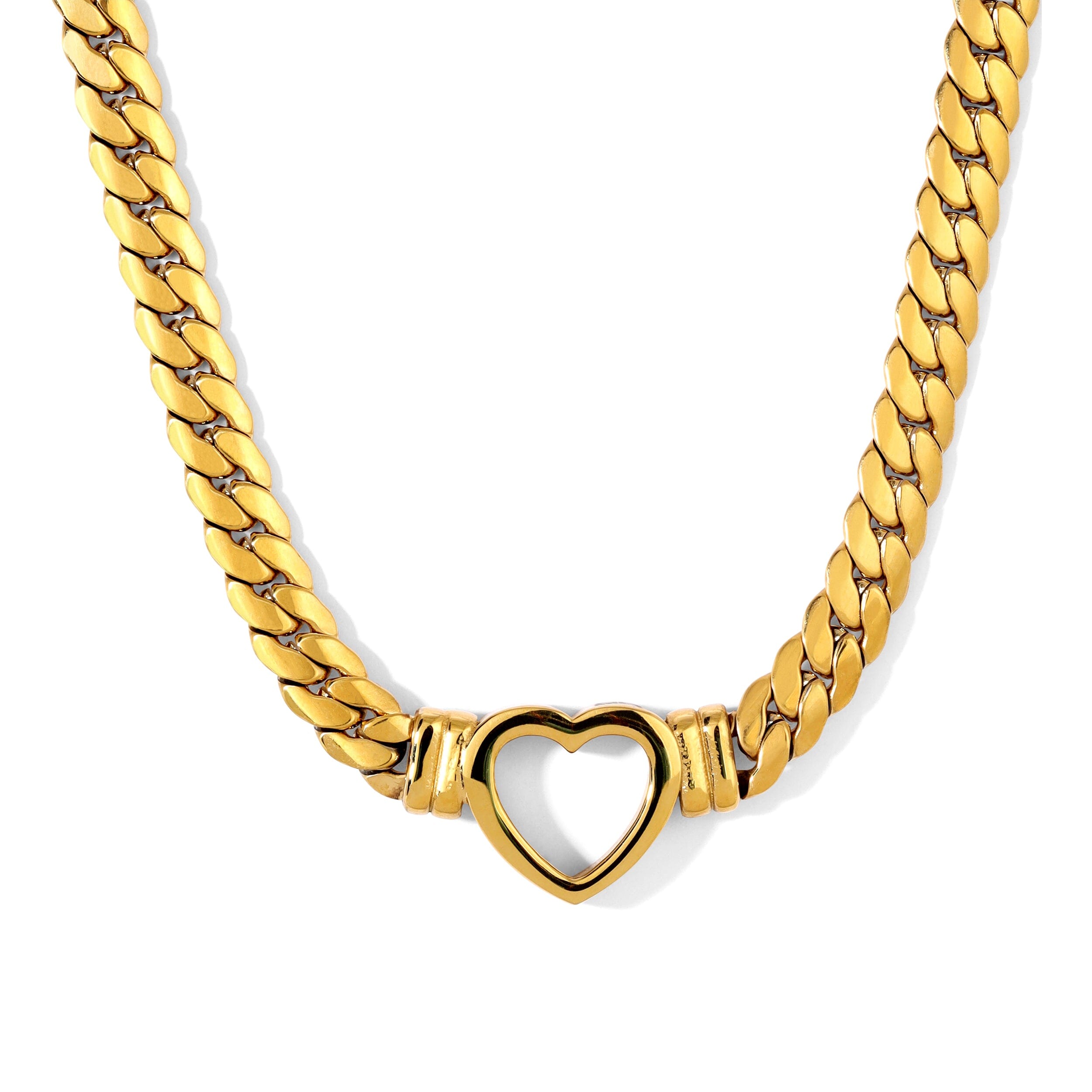 The "I Love You" Gold Collar Heart Necklace Necklace Bloo & Ro 