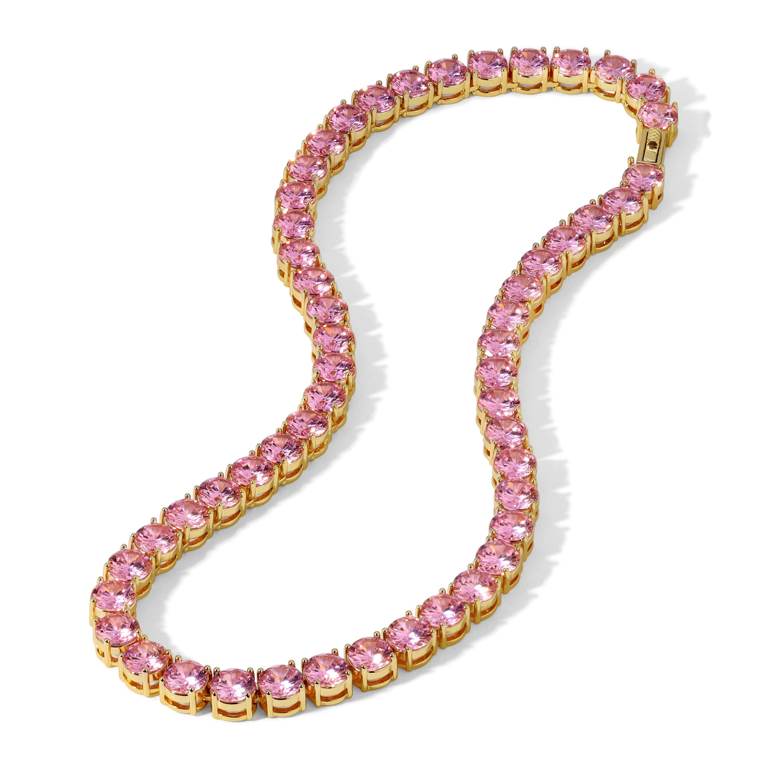 Bold Pink Tennis Necklace Necklace Bloo & Ro 