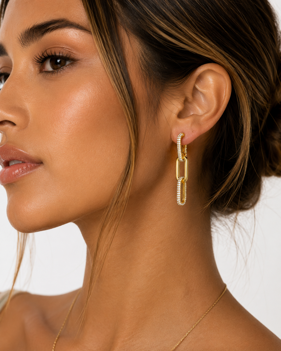 Boss Babe Snowflake Chain Link Drop Earrings
