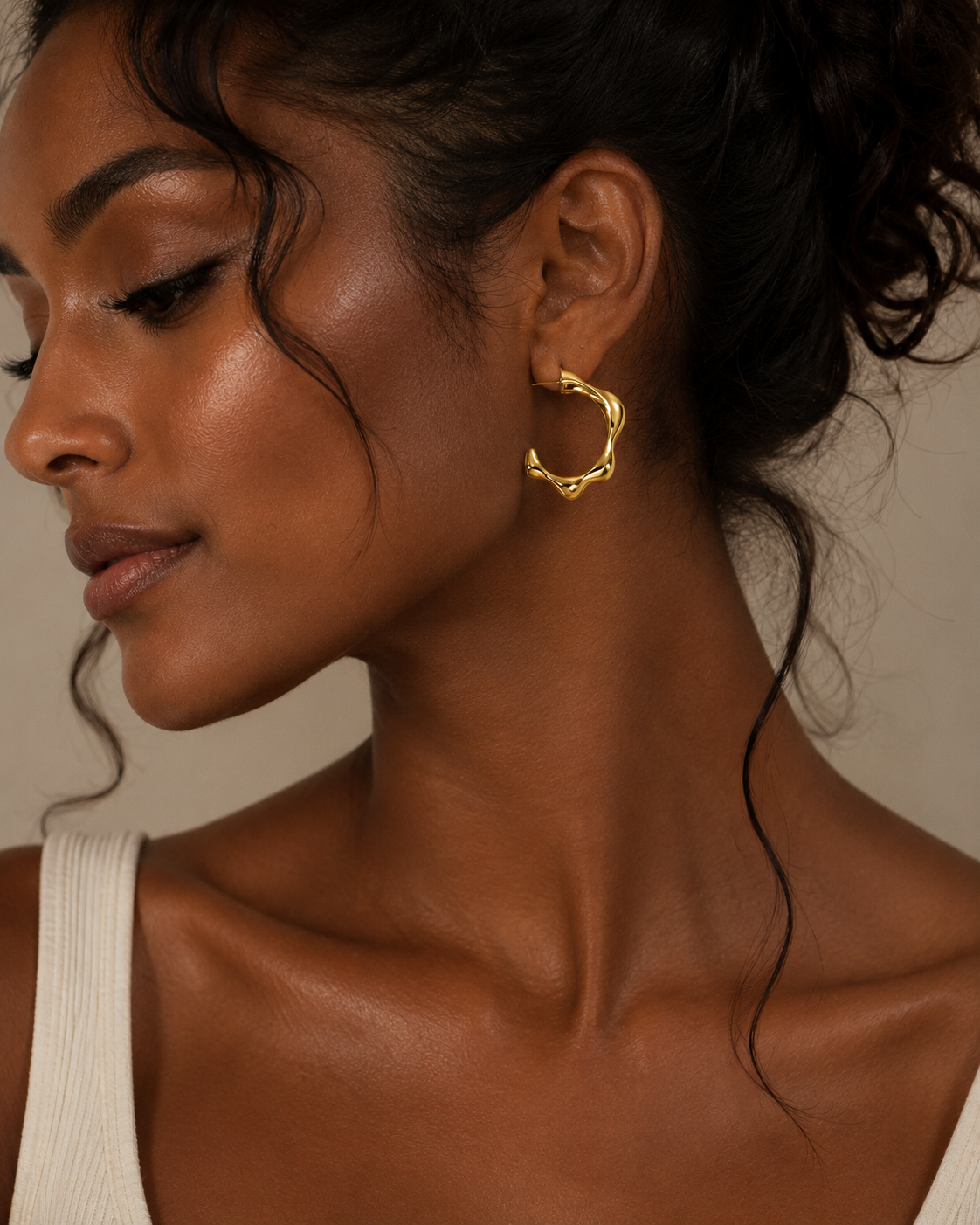 Open Hoop Gold Earrings