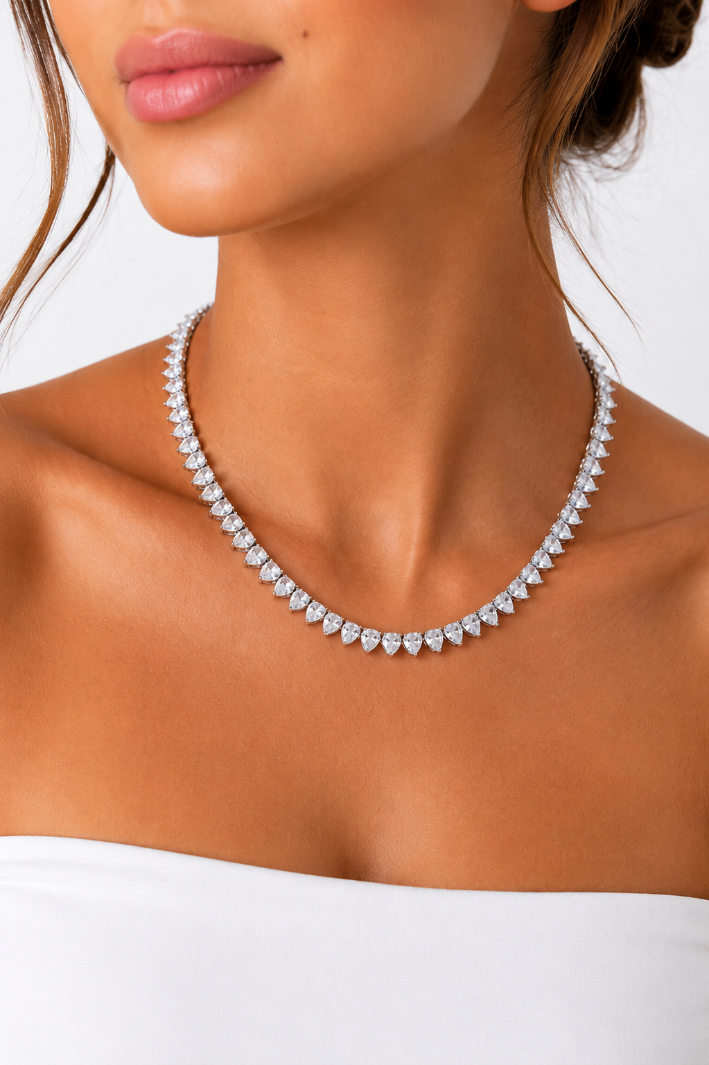 The Juliette Heart Tennis Necklace
