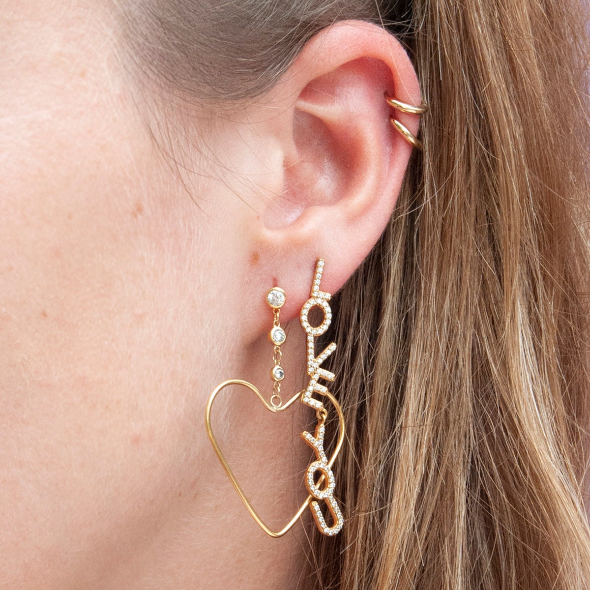 The "I LOVE YOU" Gold Earrings