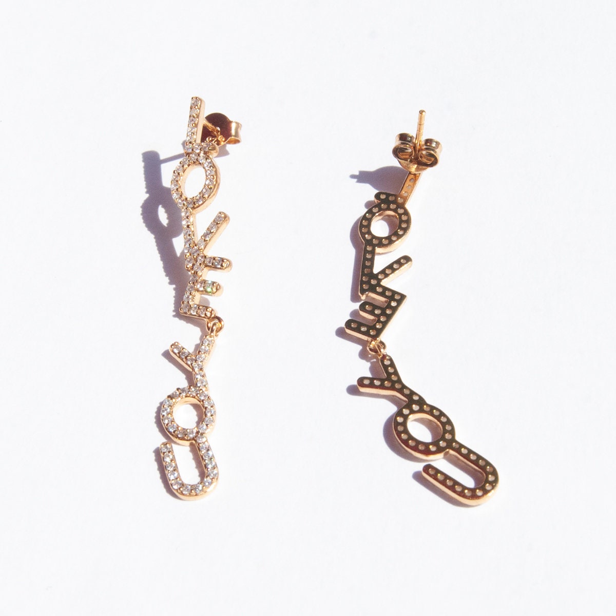 The "I LOVE YOU" Gold Earrings