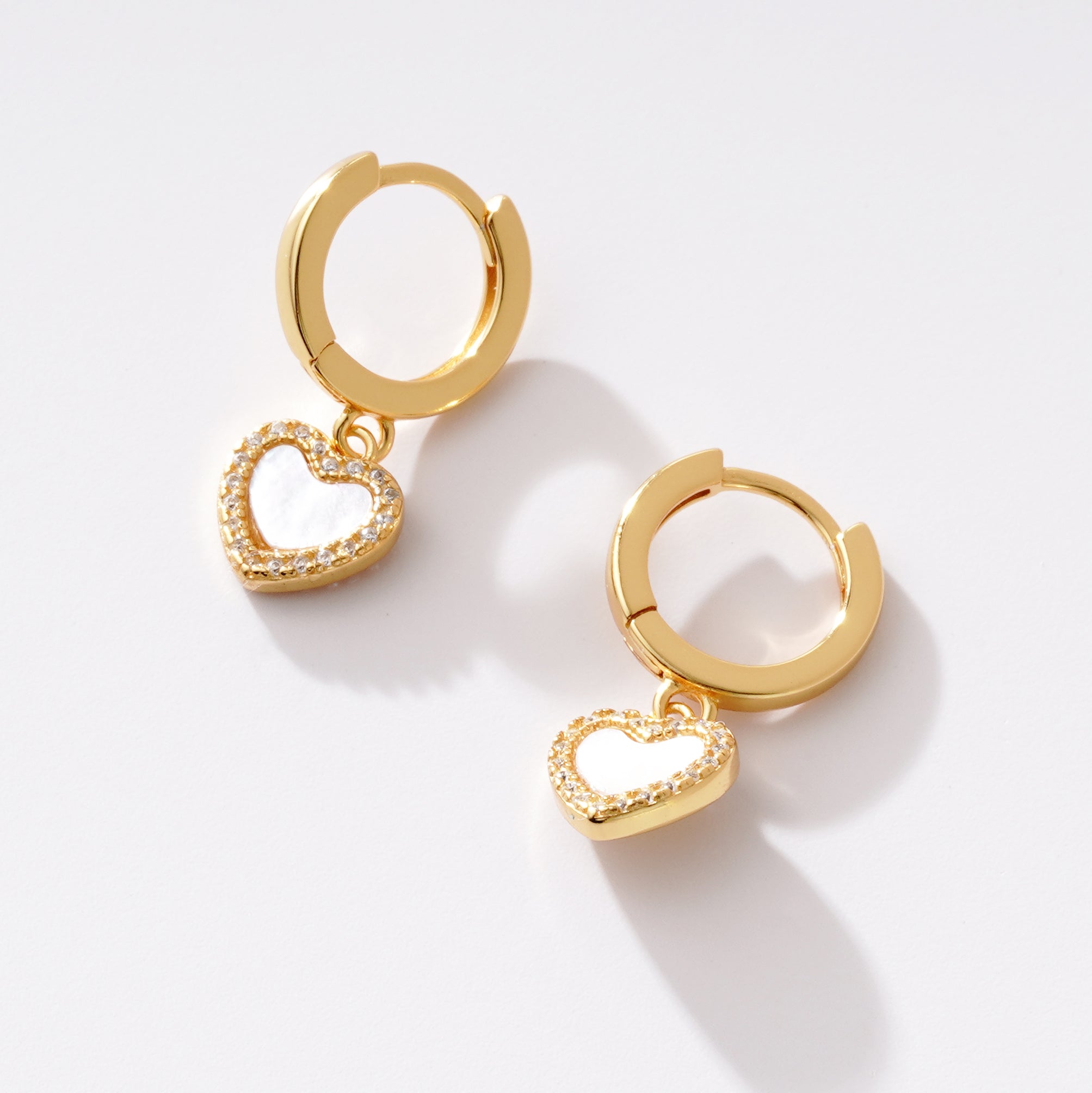 Mother of Pearl Heart Earrings