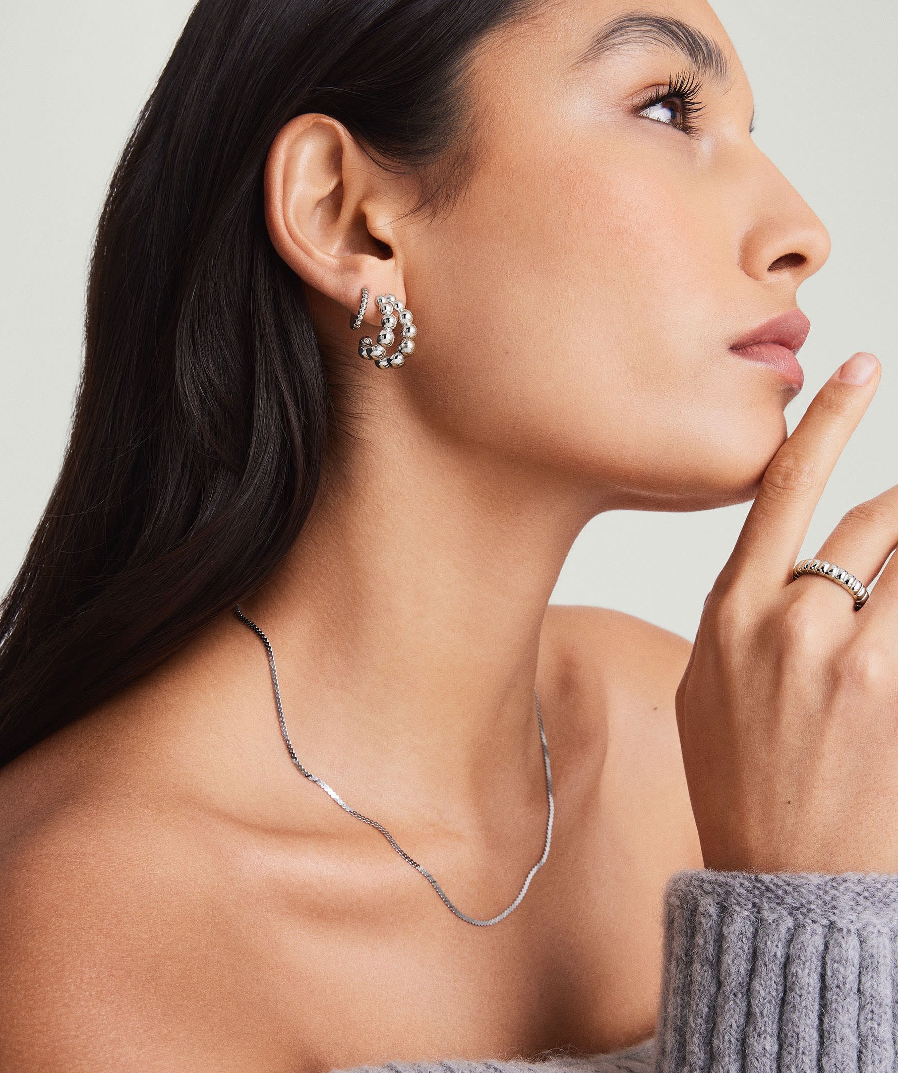 Double row, double the fun ball earrings