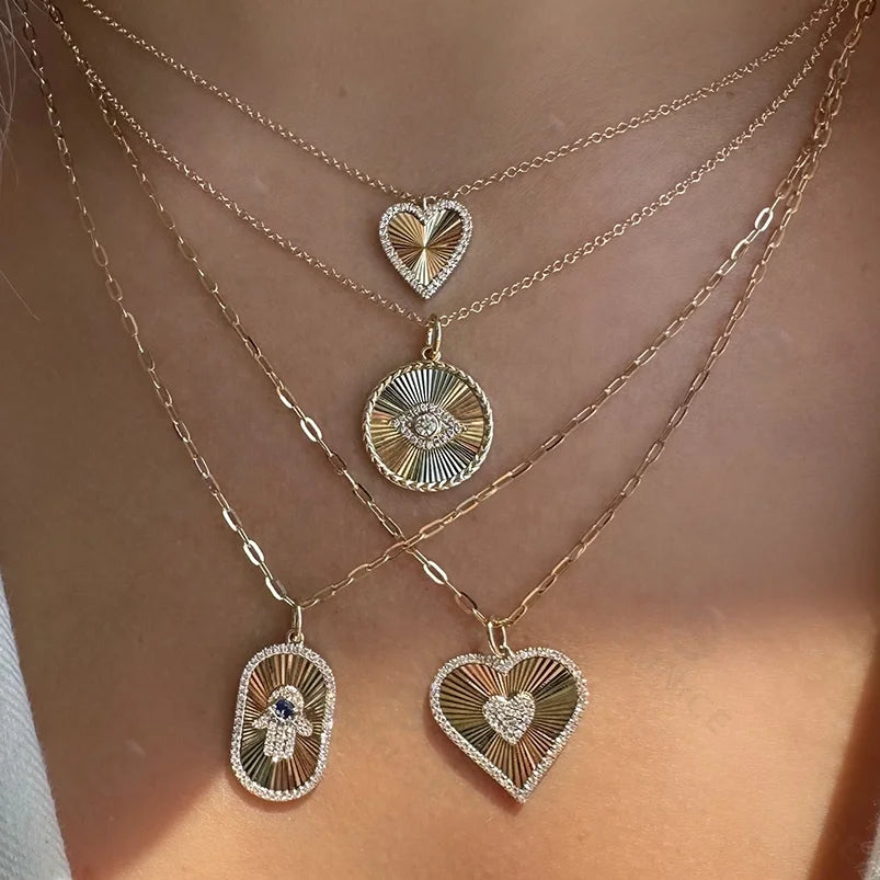 Round Evil Eye Pendant Necklace