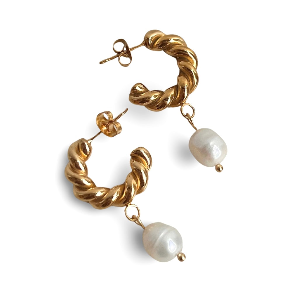 The Ever So Sexy Arc Peal and Gold Earrings