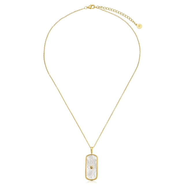 Evil Eye Mother of Pearl Pendant on Chain