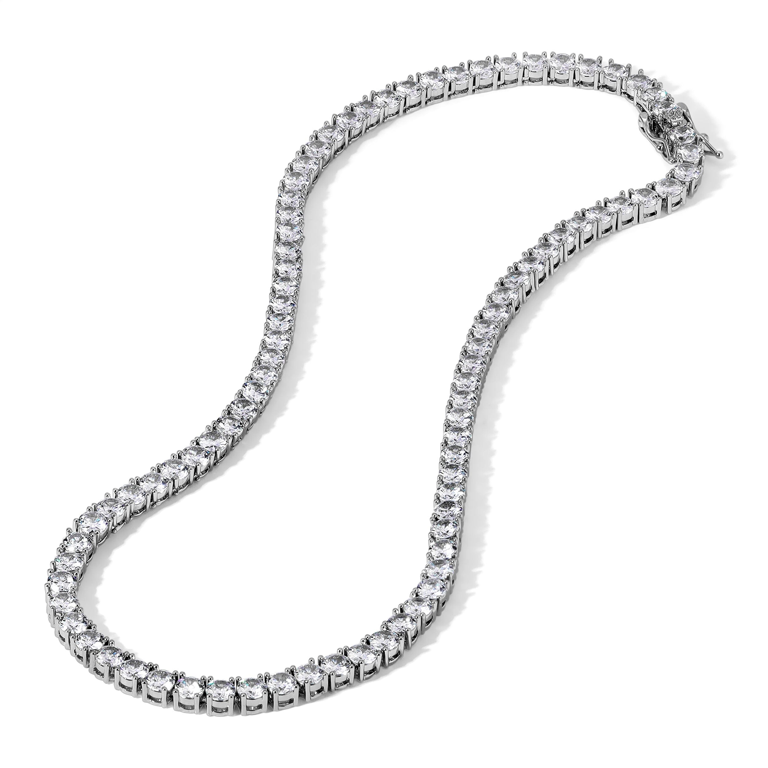 Not Your Basic 18" Tennis Necklace 18" Necklace Bloo & Ro Silver