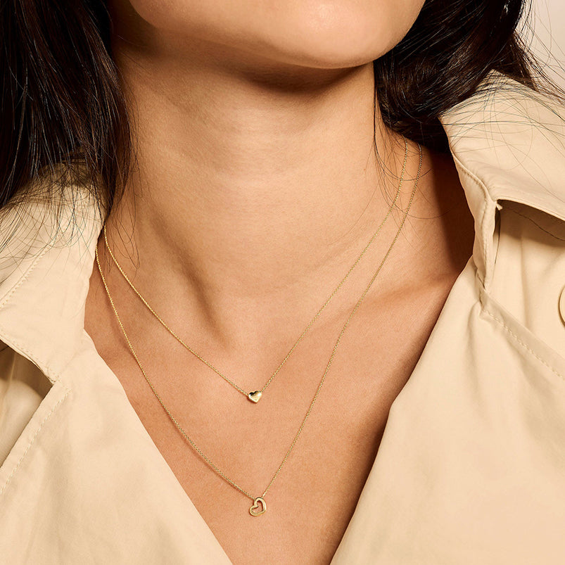 Small Heart on Gold Chain Necklace