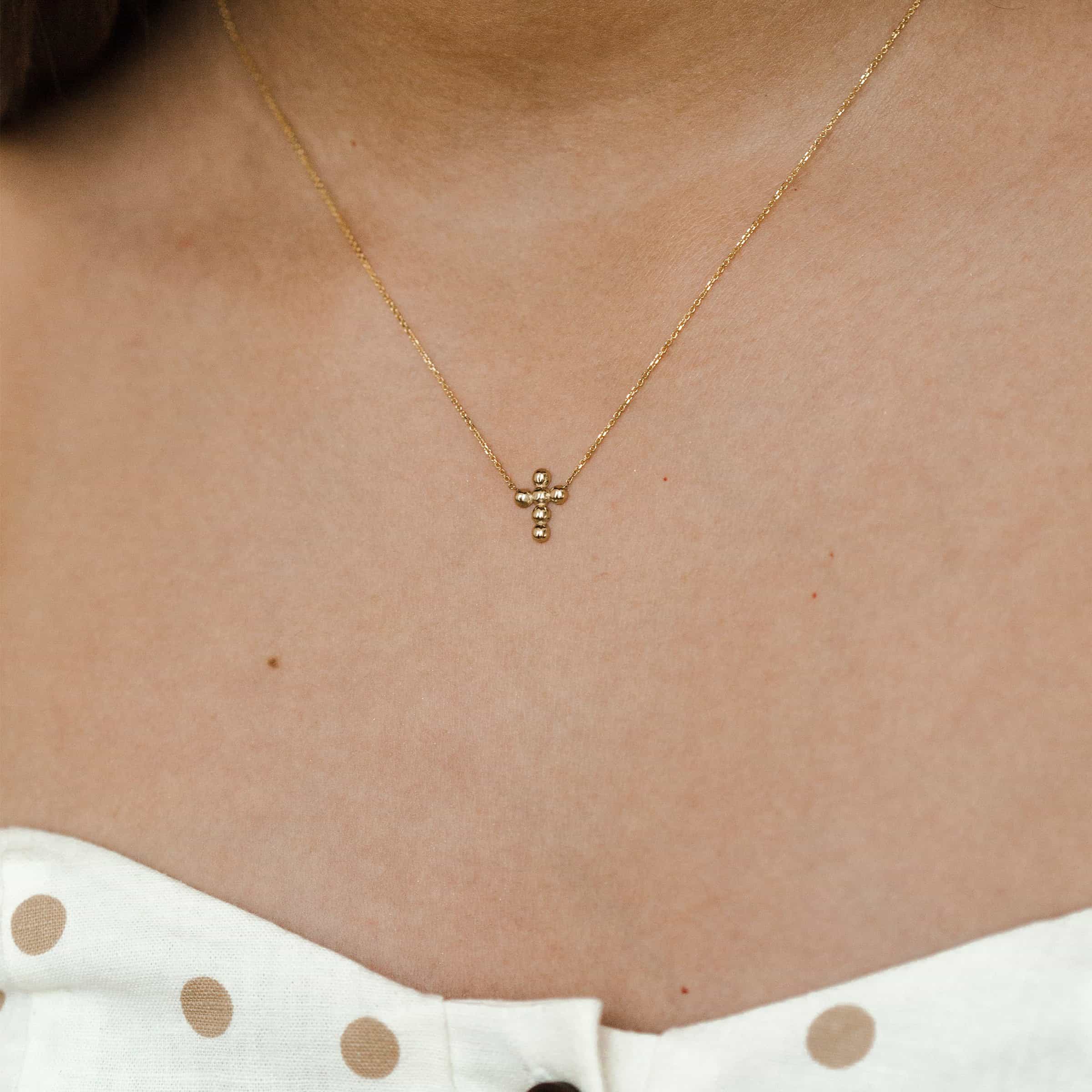 Gold Ball Cross on Chain