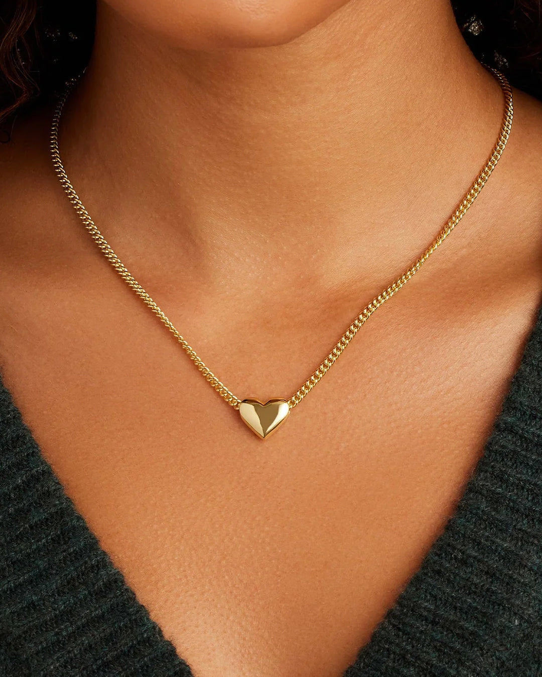 Heart on Gold Chain Necklace