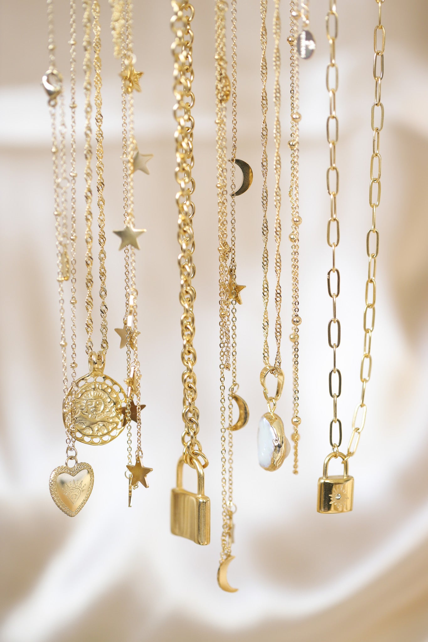 Paper Clip Gold Chain with Locket