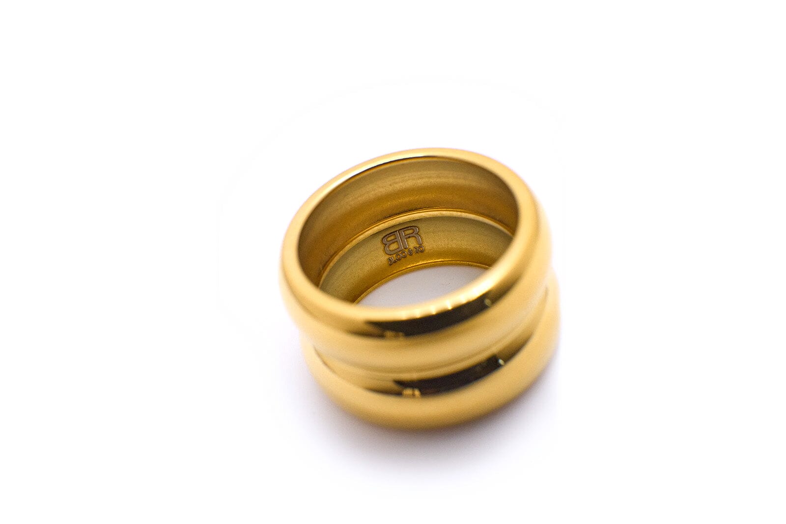 Double Donut Sweetness Gold Band Ring Earrings Bloo & Ro