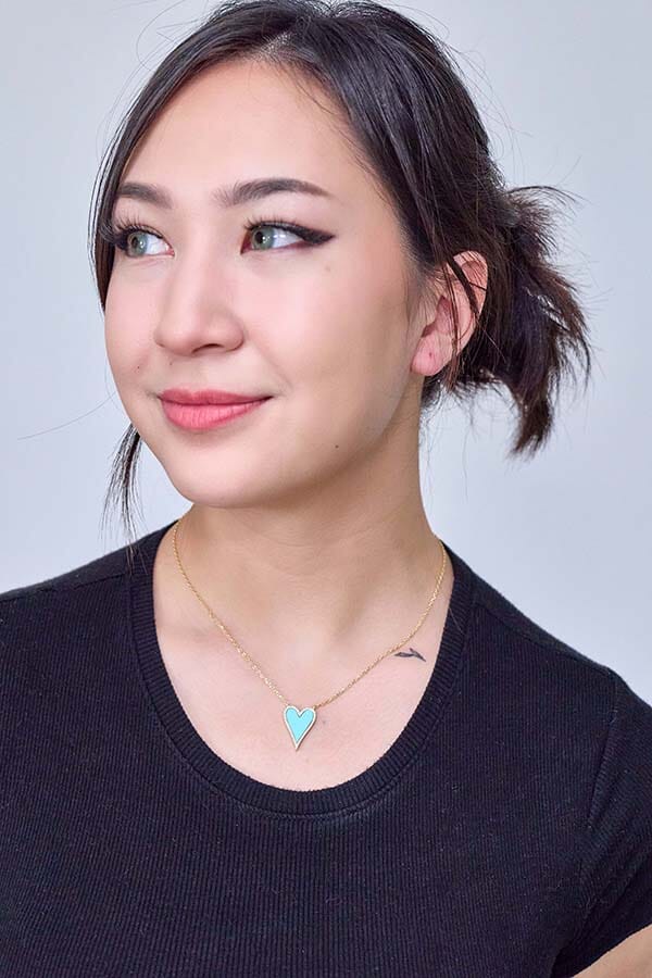 True Blue, Turquoise Heart Chain Necklace Necklace Bloo & Ro