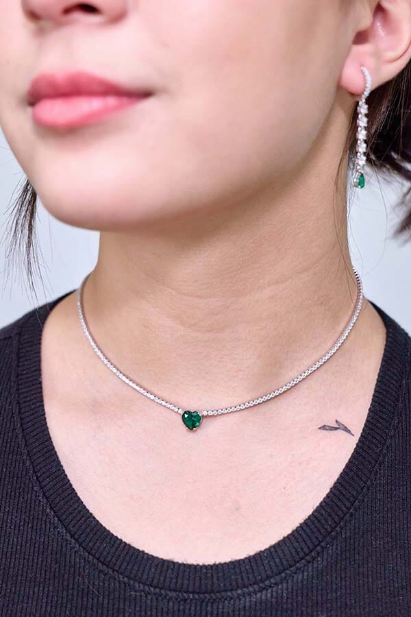 Envy Emerald Tennis Necklace Elegance Necklace Bloo And Ro 