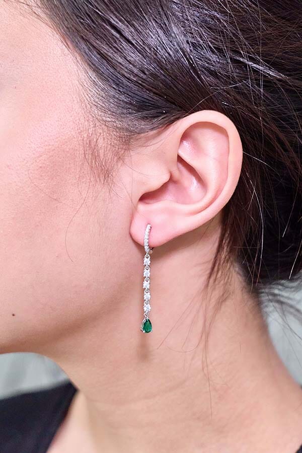 Tears Of Joy Simulated Emerald Earrings Earrings Bloo & Ro 