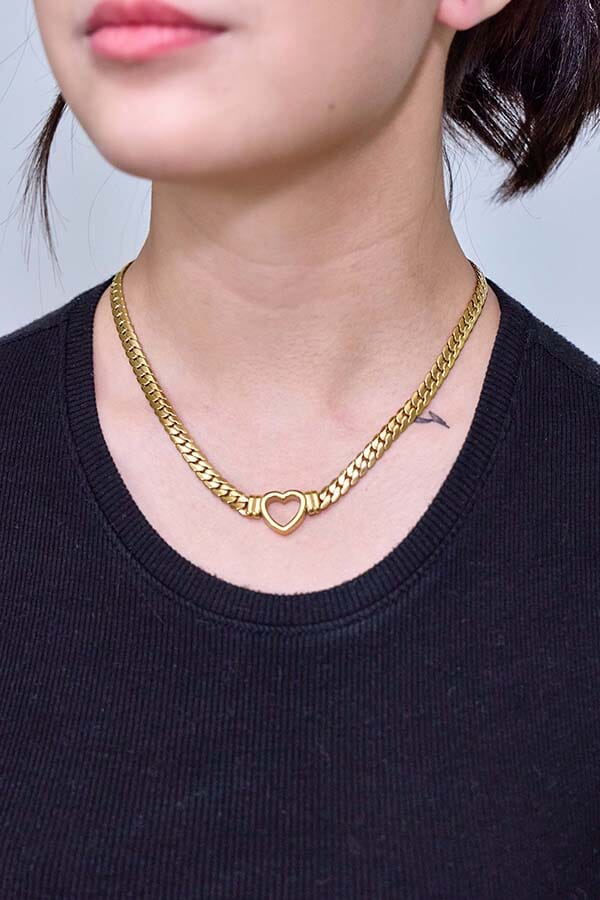 The "I Love You" Gold Collar Heart Necklace Necklace Bloo & Ro 