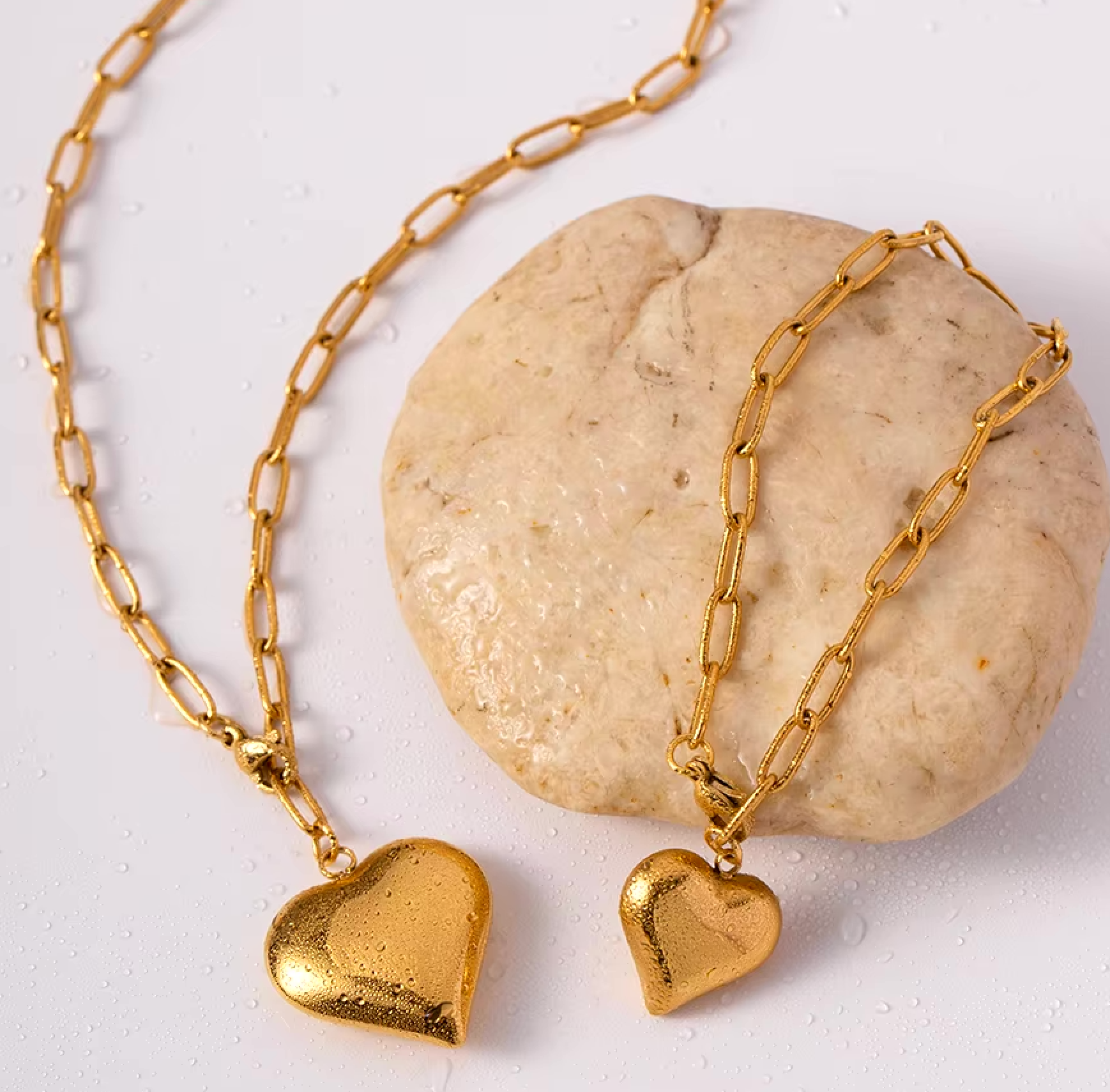 Puffy Heart Paper Clip Bracelet
