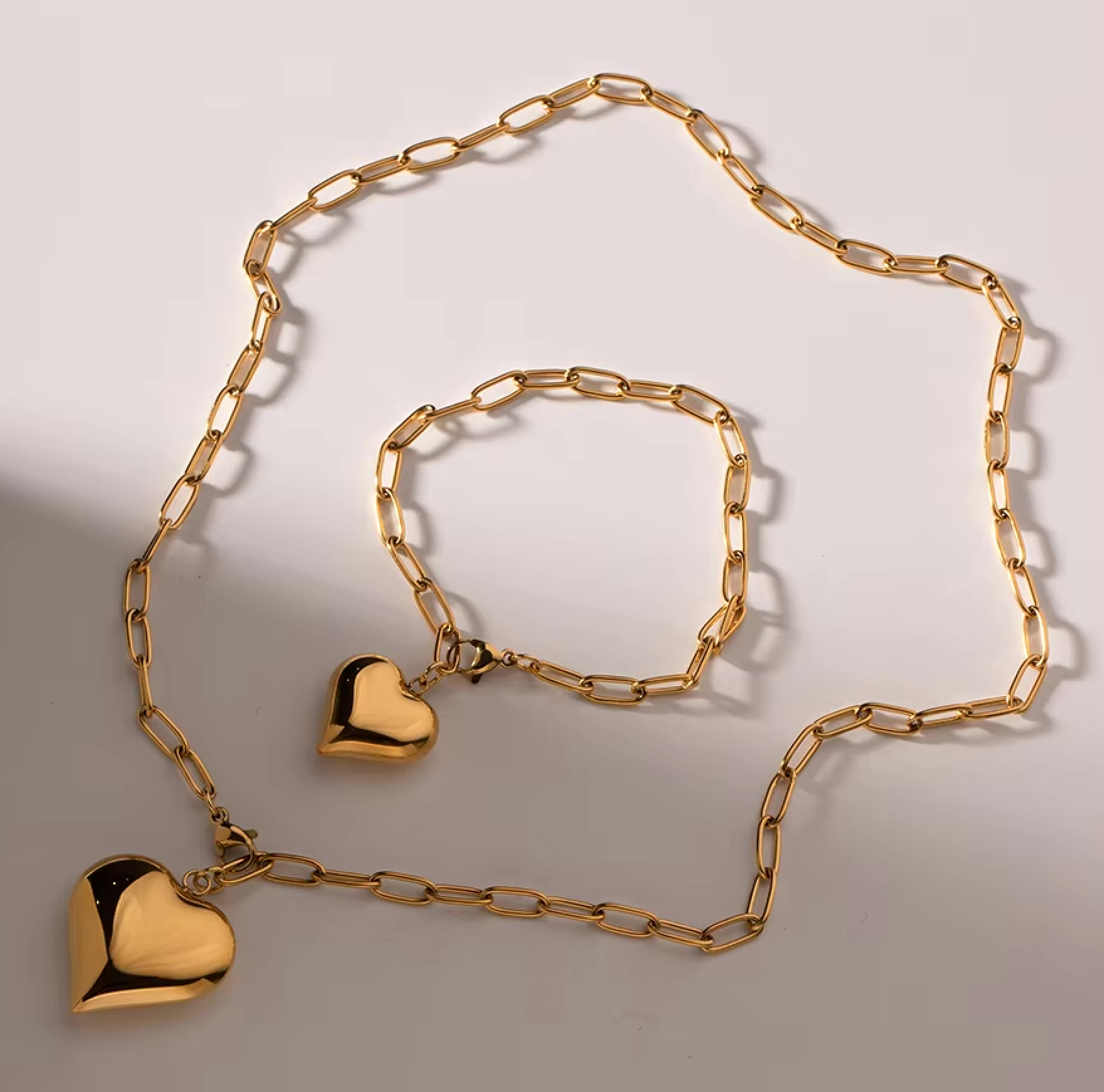 Puffy Heart Paper Clip Bracelet