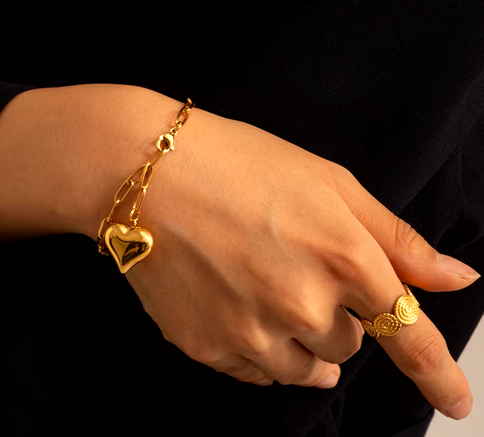 Puffy Heart Paper Clip Bracelet