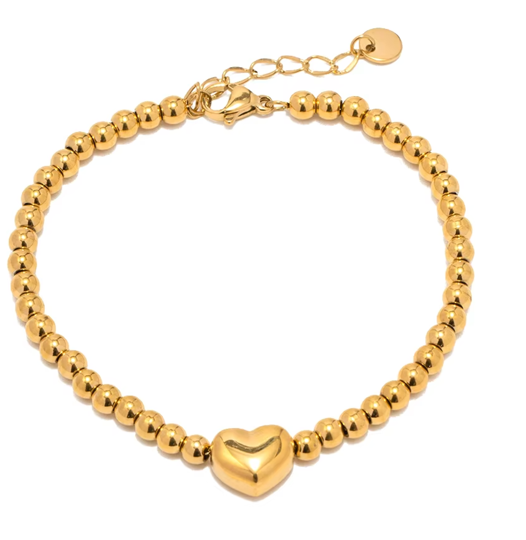 Puffy Heart Love Beaded Bracelet