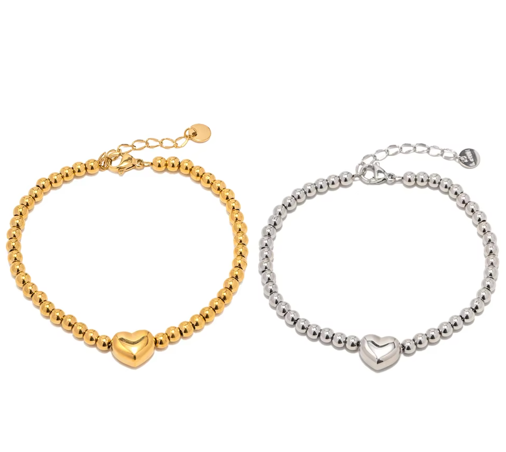 Puffy Heart Love Beaded Bracelet