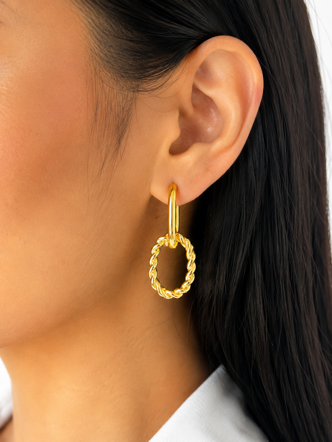Tawana Twist Link Hoop Earrings