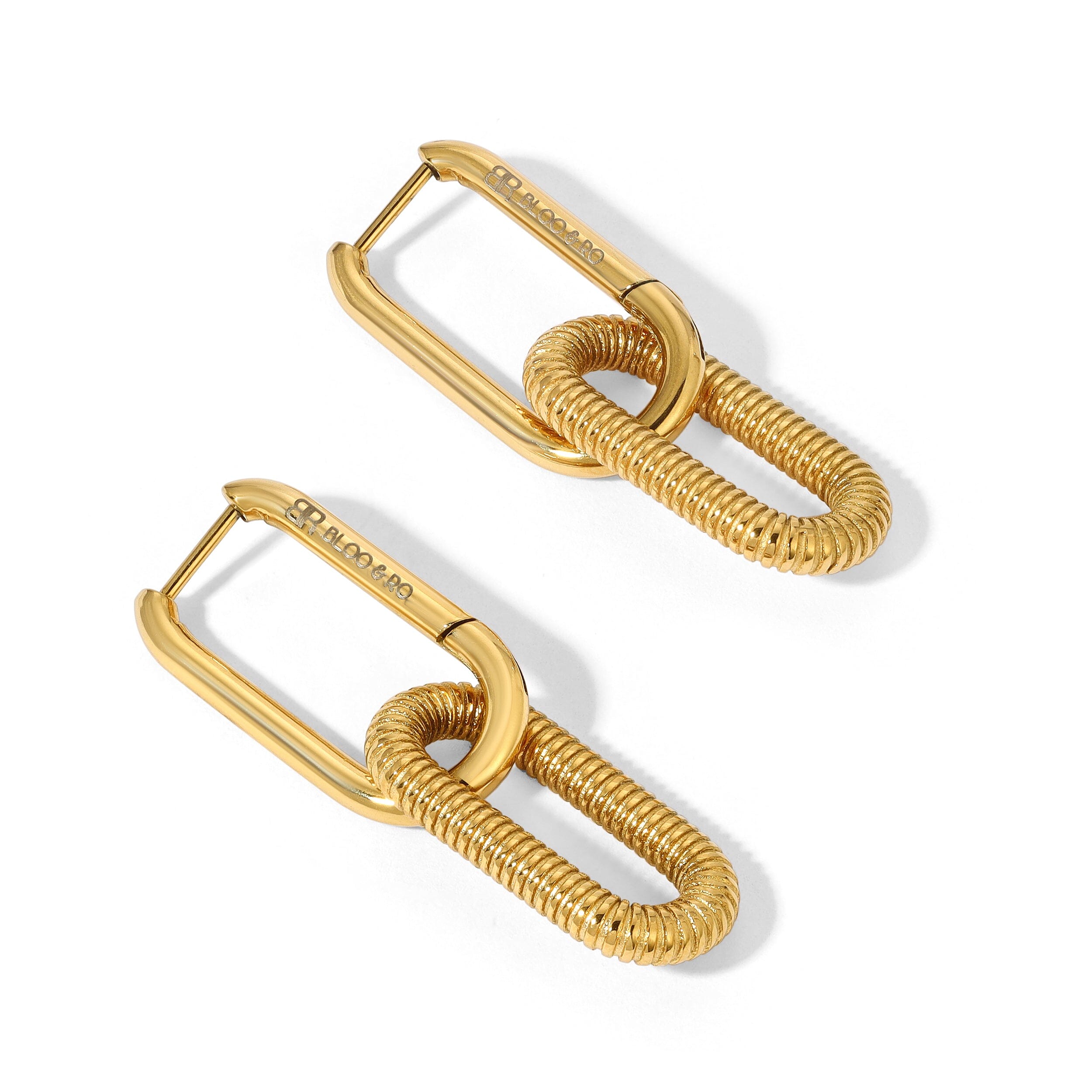 Boss Babe Gold Plated Chain Link Earrings Earrings Bloo & Ro 