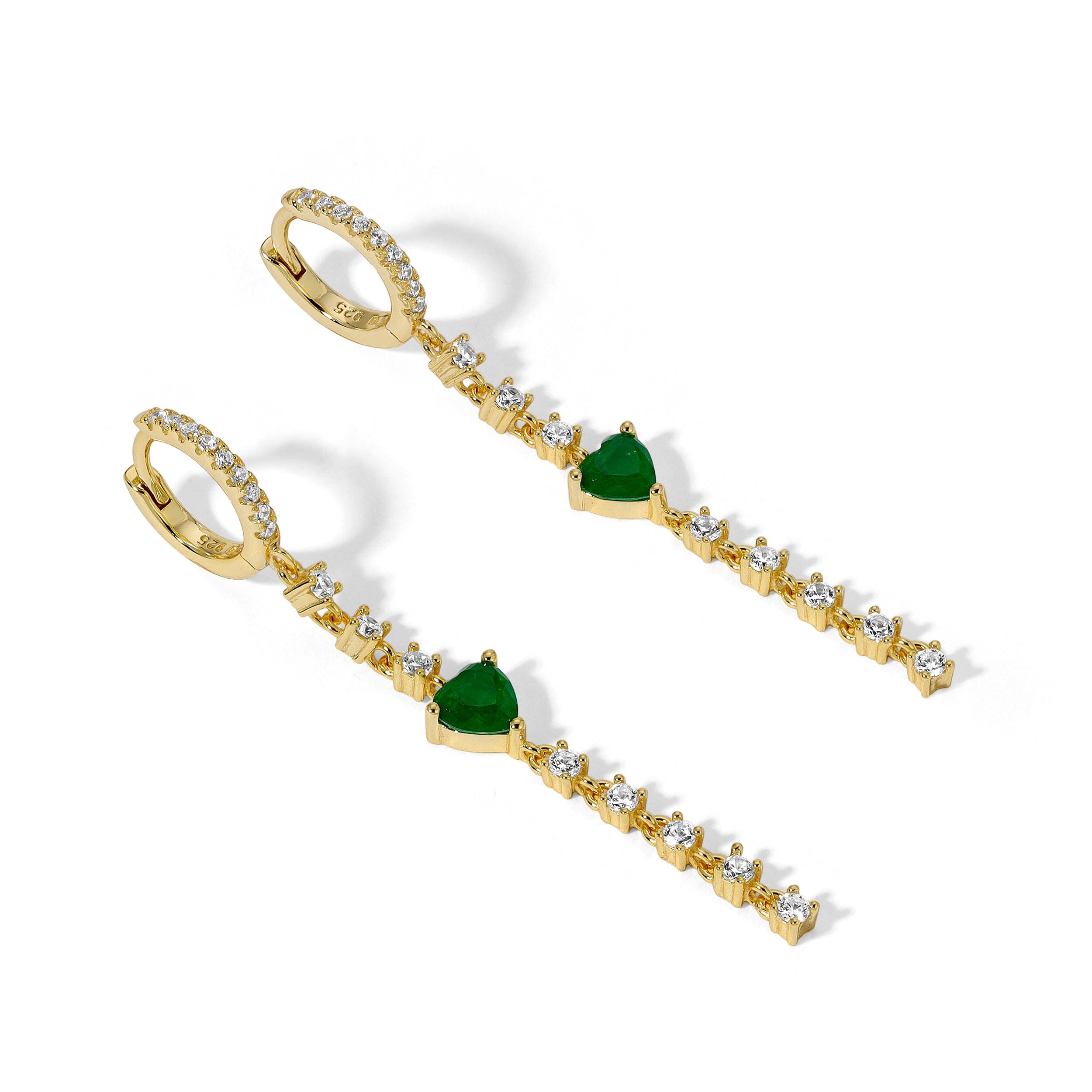 Happy Tears Gold & Emerald Earrings Earrings Bloo & Ro 