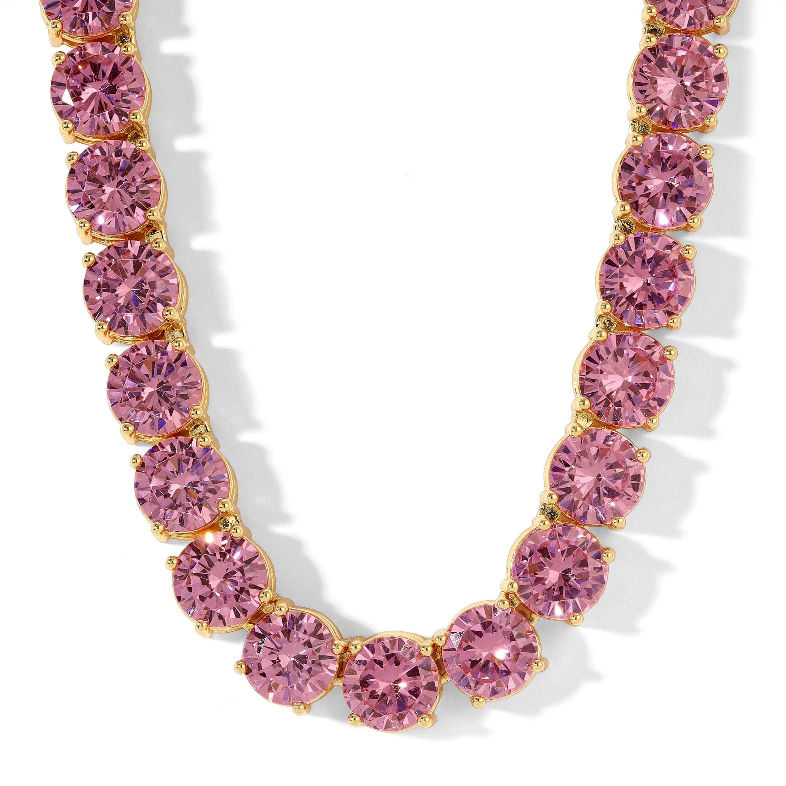 Bold Pink Tennis Necklace Necklace Bloo & Ro