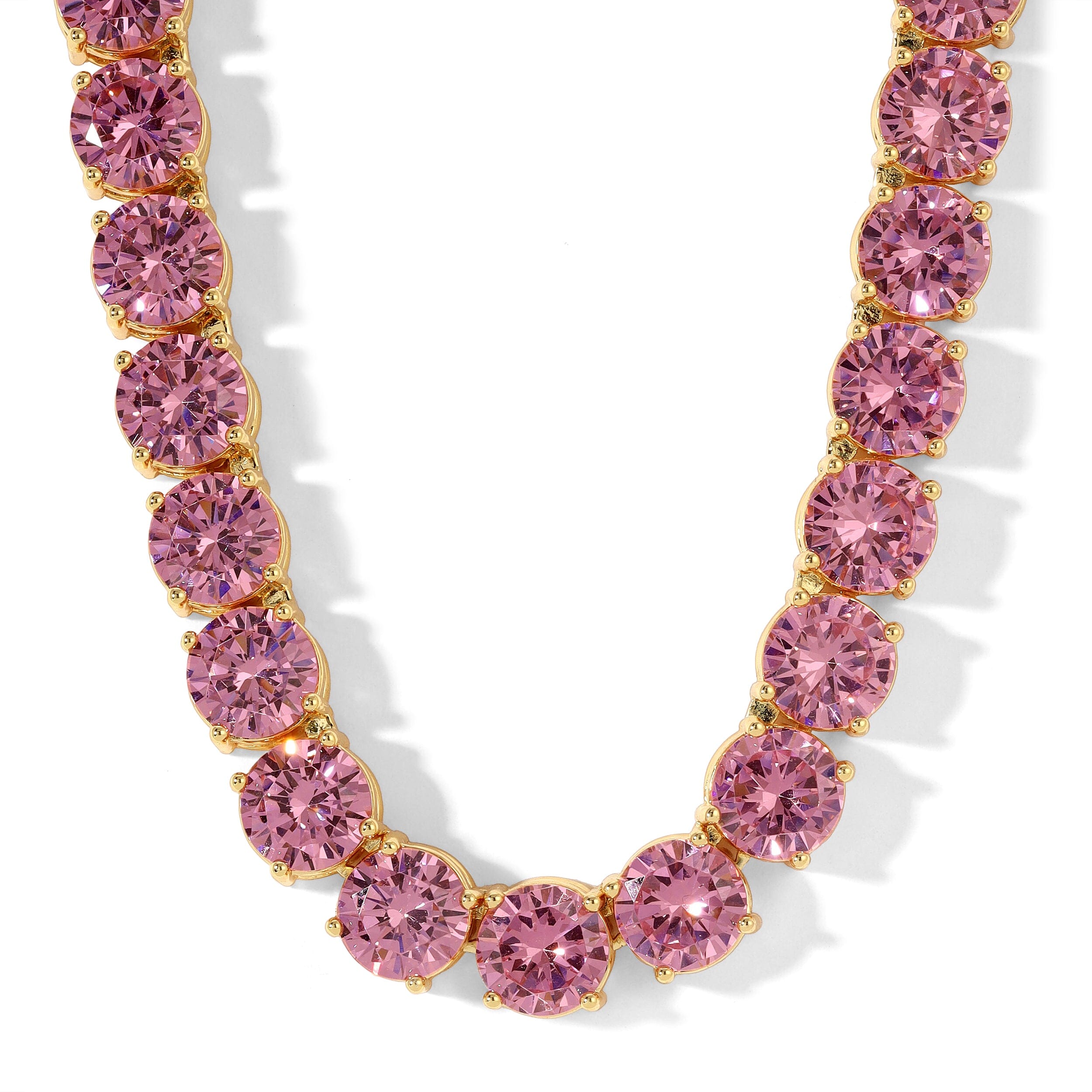 Bold Pink Tennis Necklace Necklace Bloo & Ro 