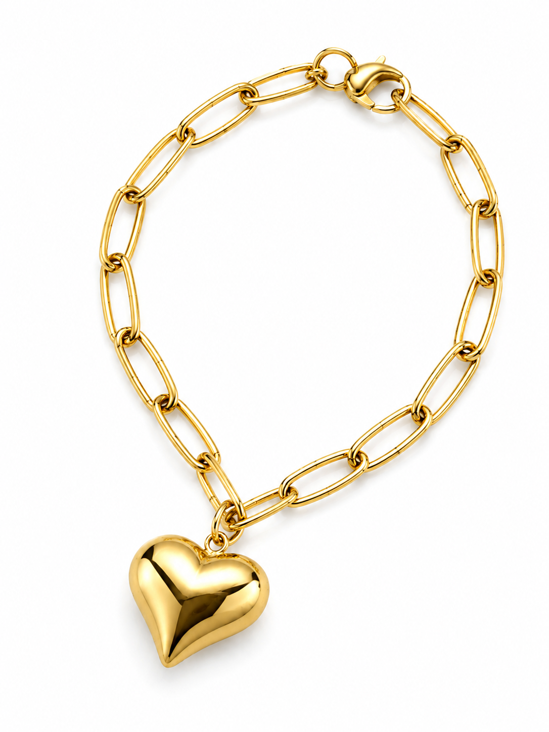 Puffy Heart Paper Clip Bracelet