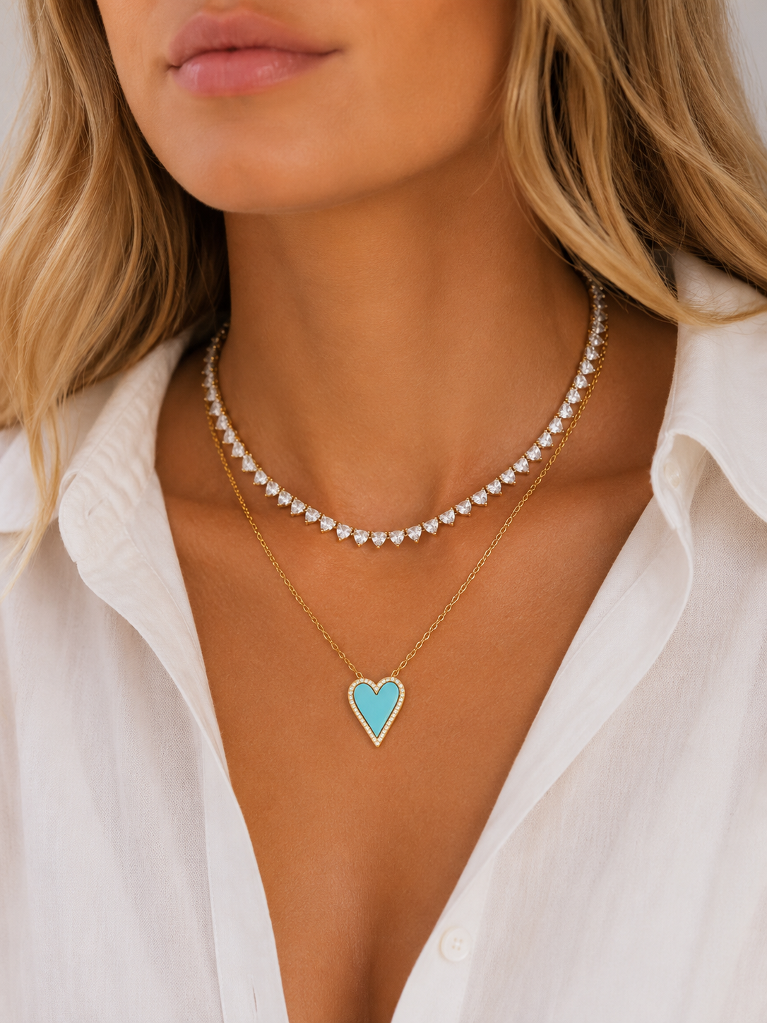The Celeste Turquoise Heart Necklace