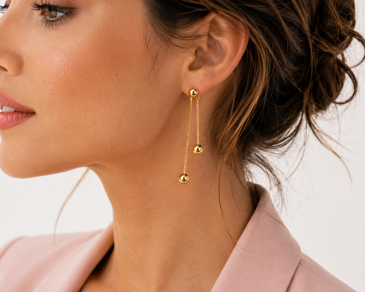 Gold Ball Drop Earrings