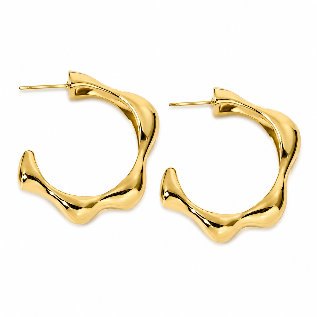Open Hoop Gold Earrings