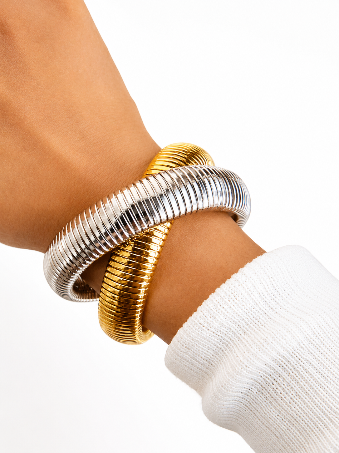 Susie Two-Tone Double Twist Bracelet