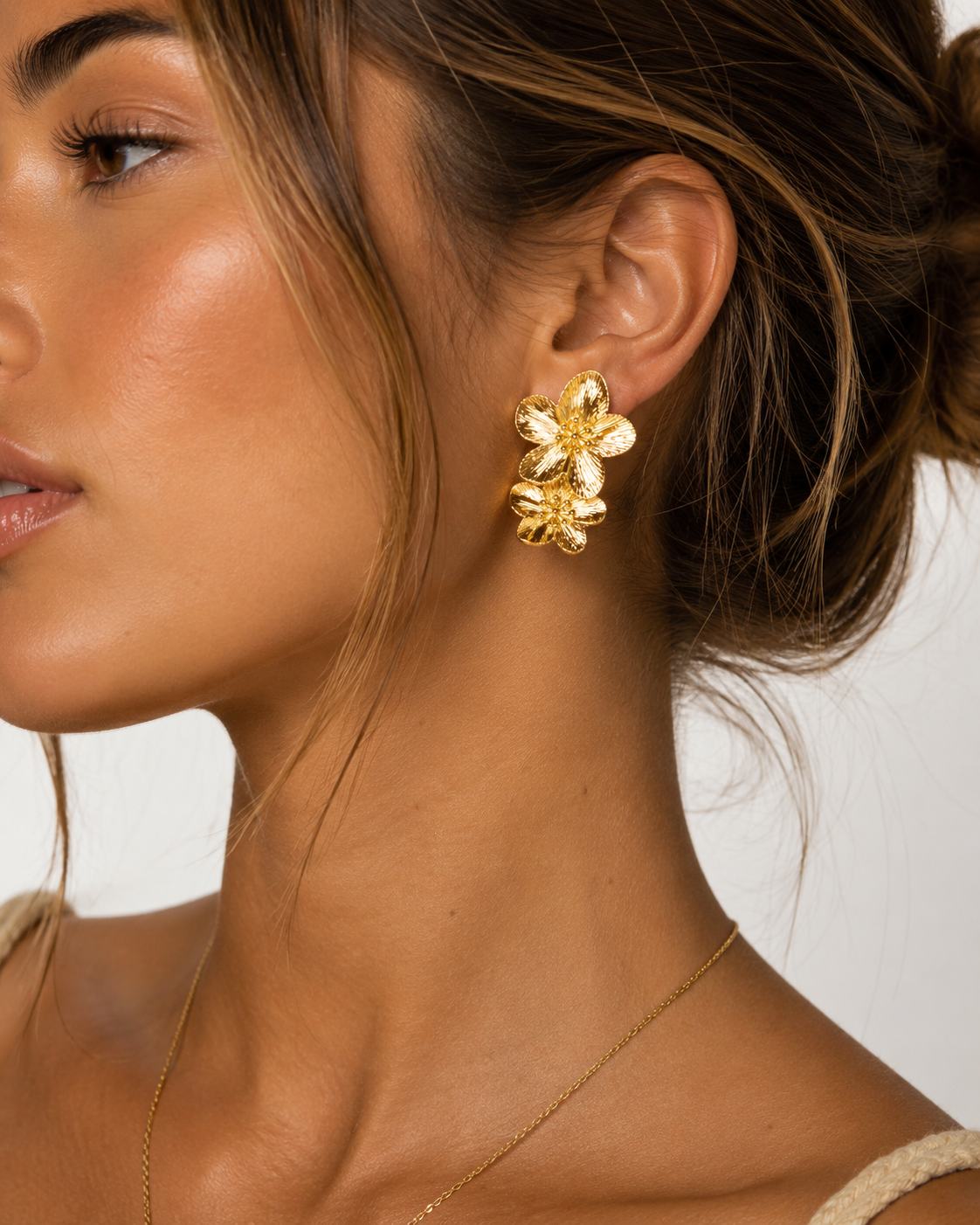 Blooming Flower Earrings | 18K Gold Floral Statement Earrings