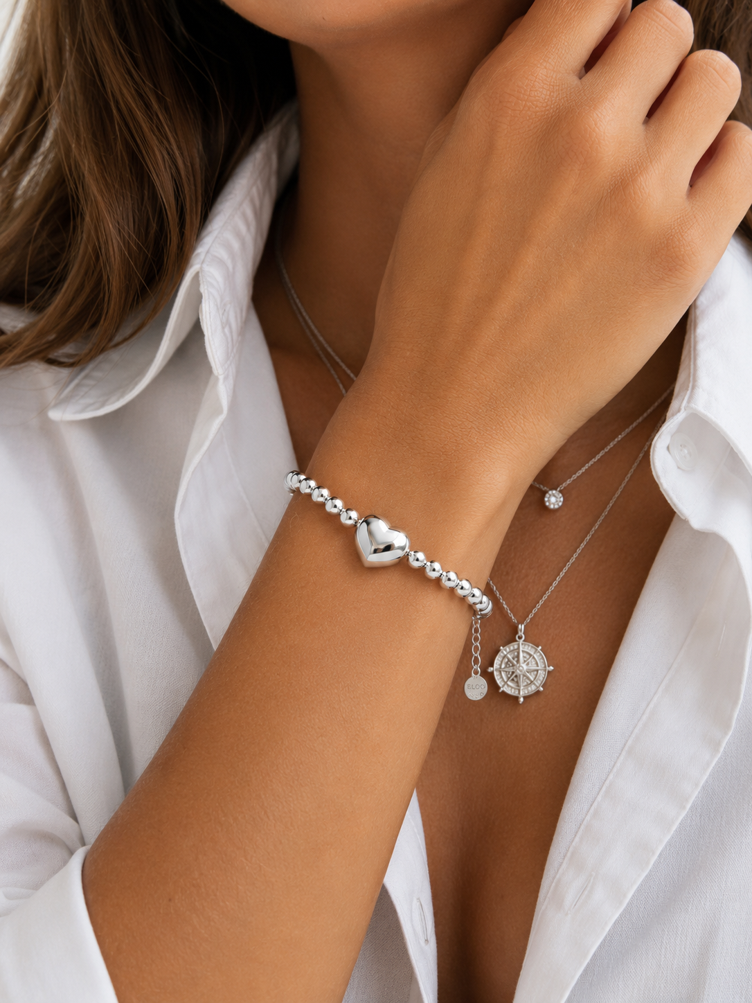 Puffy Heart Love Beaded Bracelet