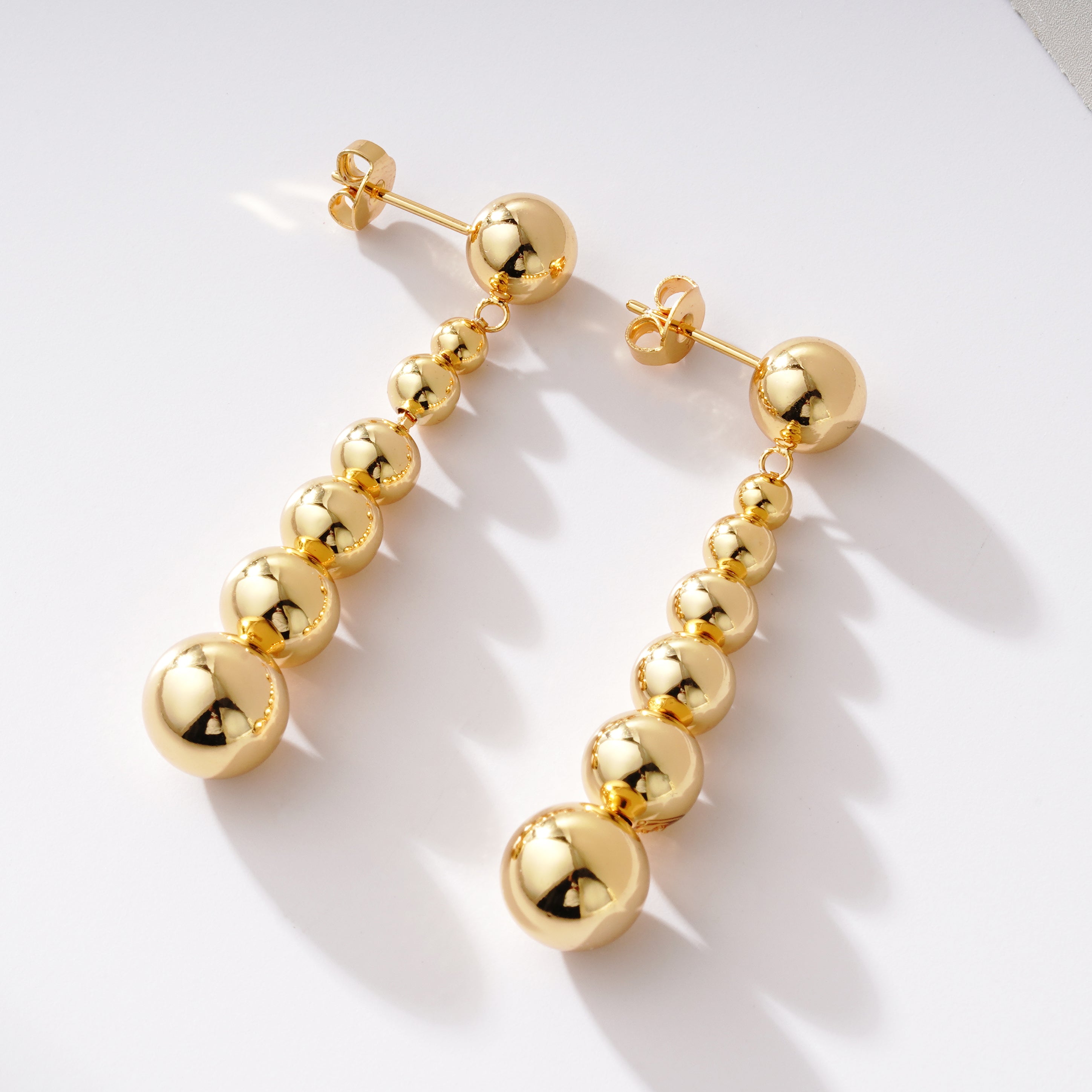 Gold Ball Drop Earrings