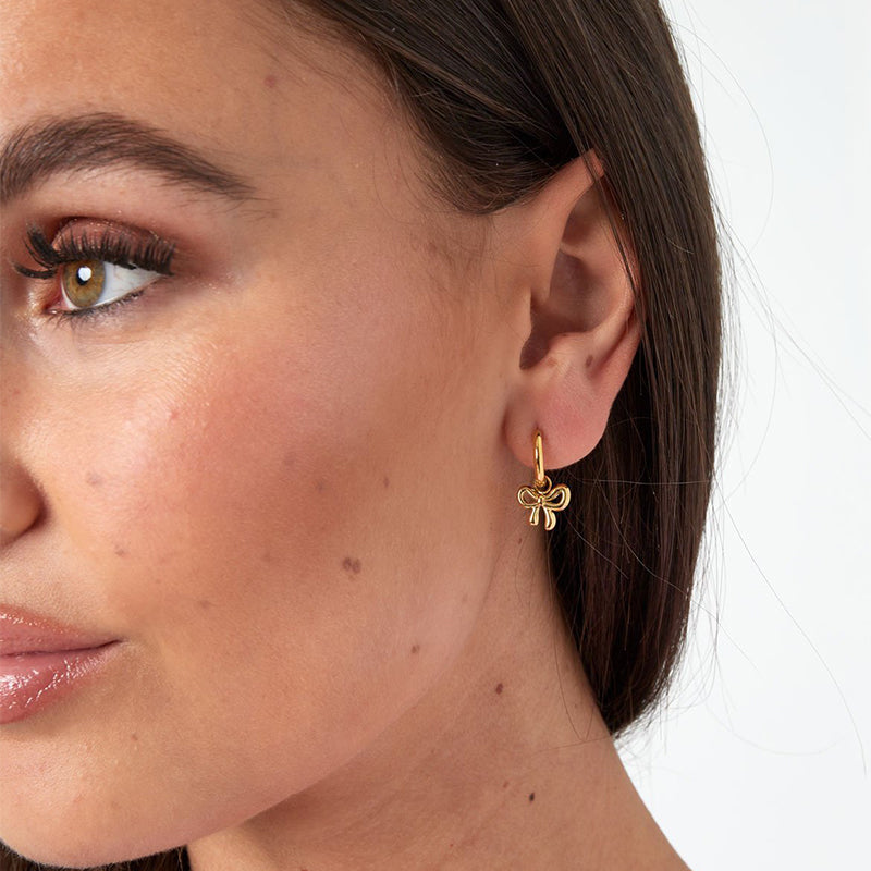 Gold Dainty Bow Earrings