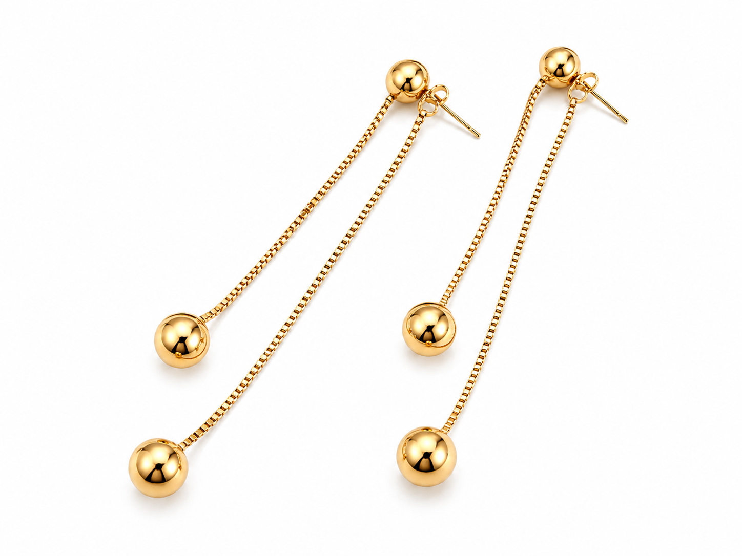 Gold Ball Drop Earrings