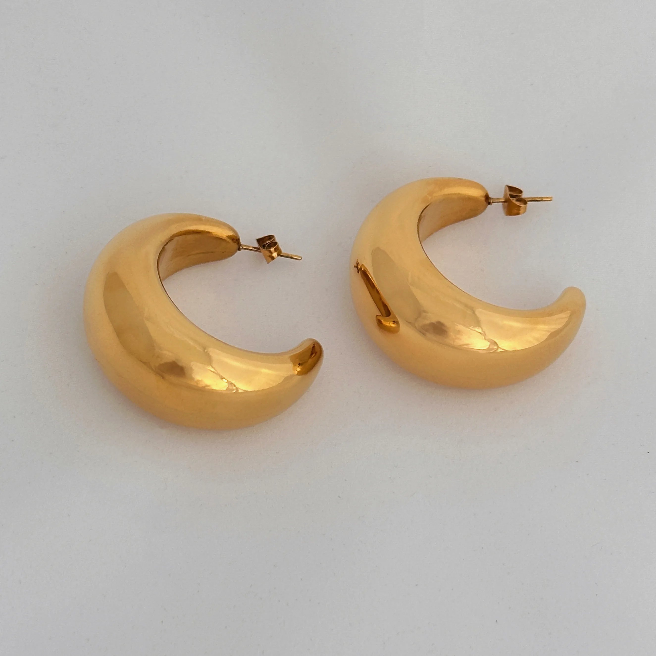 The Ever so Romantic but Sexy Arc Moon Polished 40MM Earrings