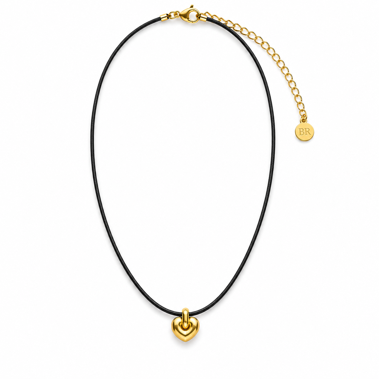 Mara Heart Necklace on Silk Rope