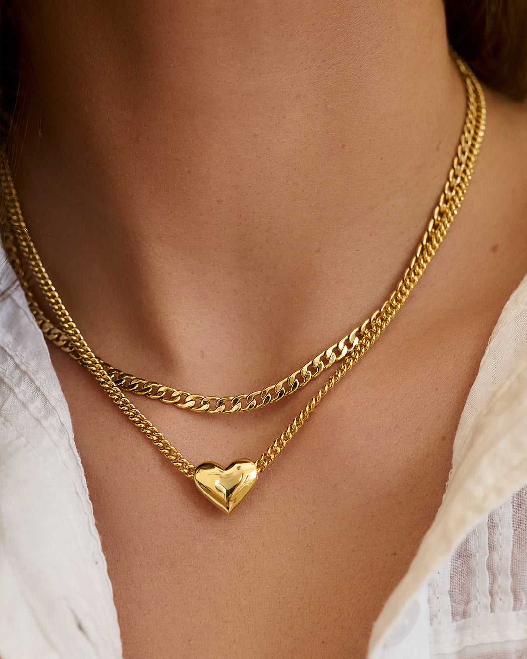 Heart on Gold  Chain Necklace