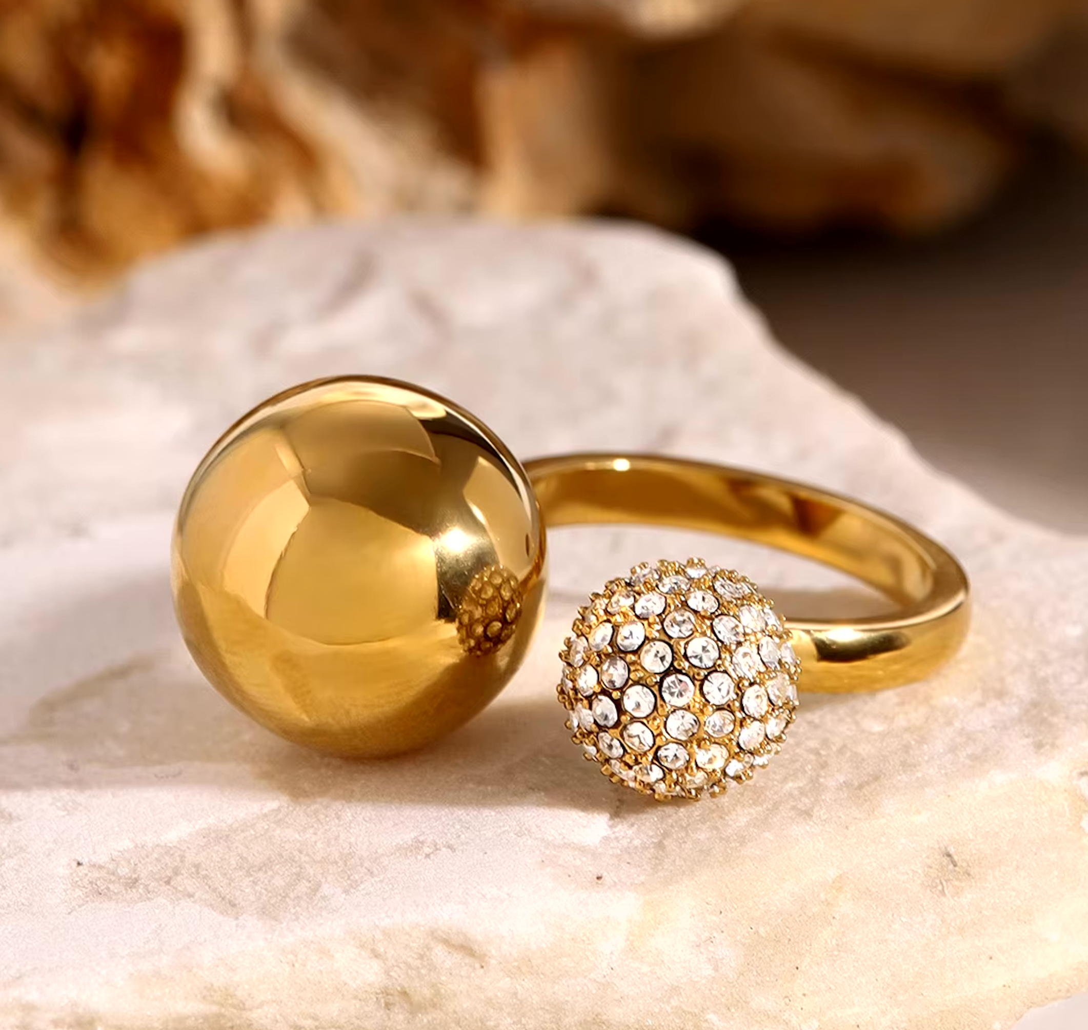 Open Sphere Asymmetric Double Ball Ring