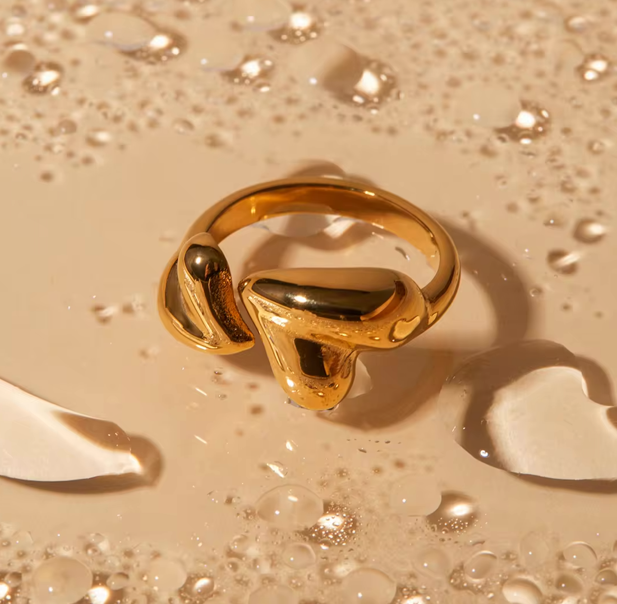 Open Gold Heart Ring