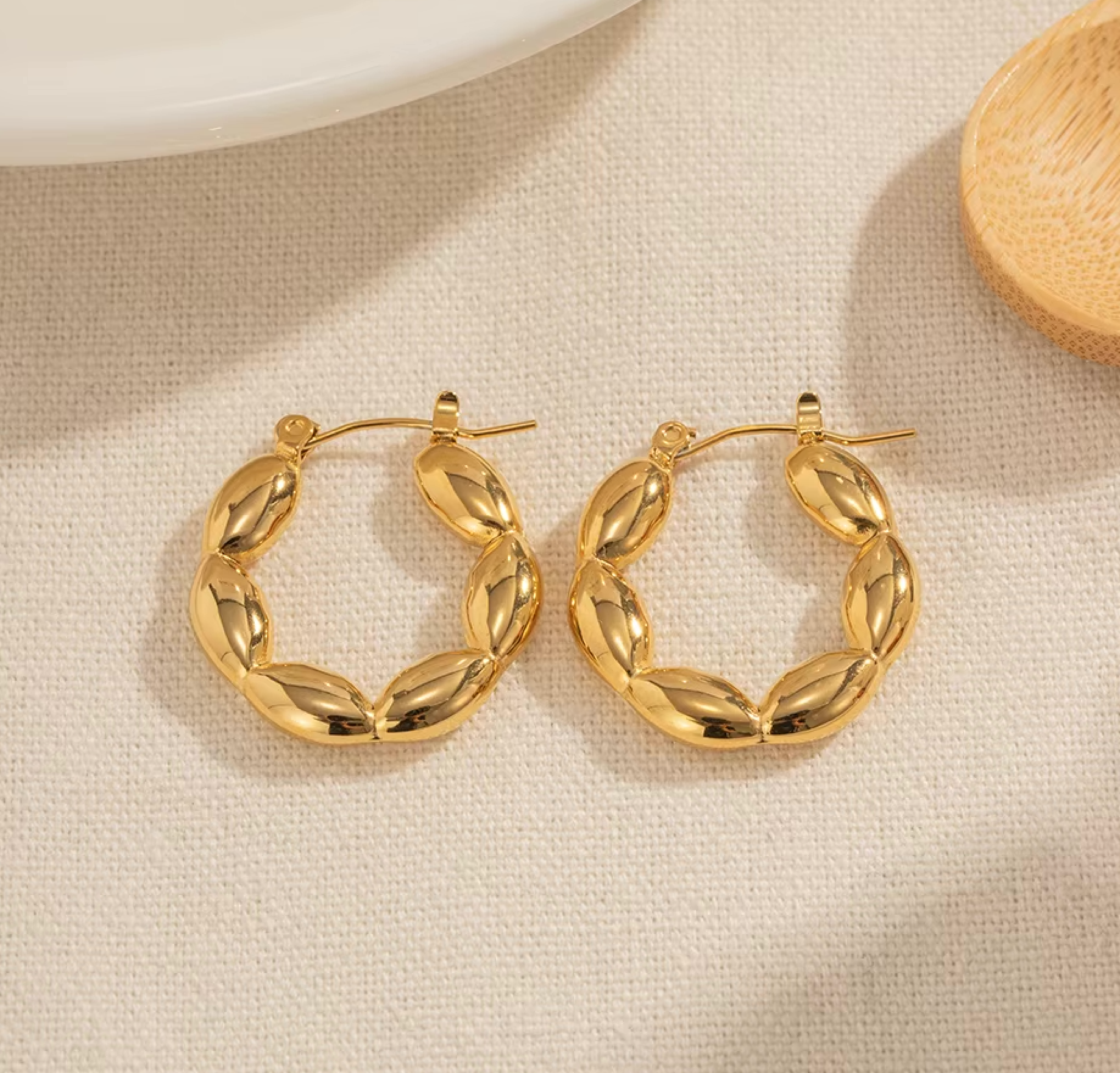 Oval Beads Hoops